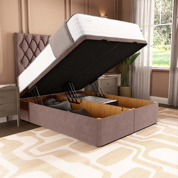 London Ottoman Divan Bed - Mauve Naples