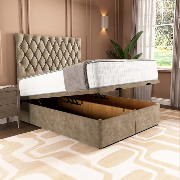 London Ottoman Divan Bed - Mink Coniston