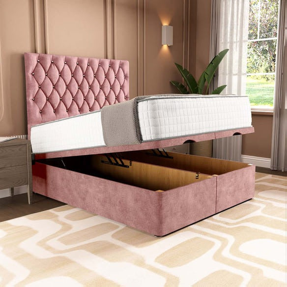London Ottoman Divan Bed - Pink Coniston