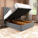 London Ottoman Divan Bed - Silver Chenille