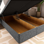 London Ottoman Divan Bed - Silver Chenille