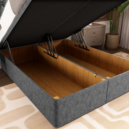 London Ottoman Divan Bed - Silver Chenille