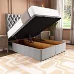 London Ottoman Divan Bed - Silver Linoso