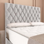 London Ottoman Divan Bed - Silver Plush Velvet