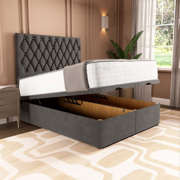 London Ottoman Divan Bed - Slate Grey Naples