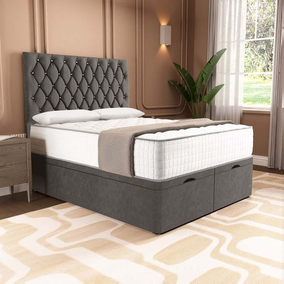 London Ottoman Divan Bed - Slate Grey Naples
