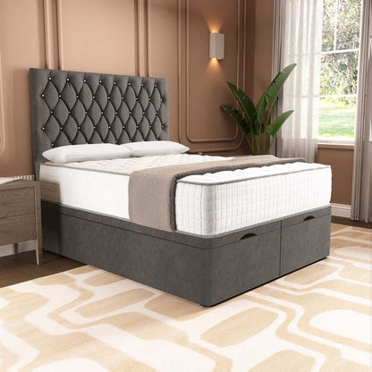 London Ottoman Divan Bed - Slate Grey Naples