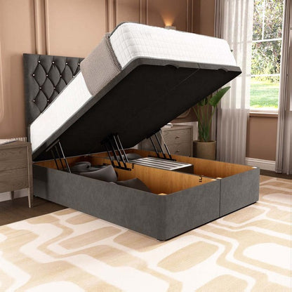 London Ottoman Divan Bed - Slate Grey Naples