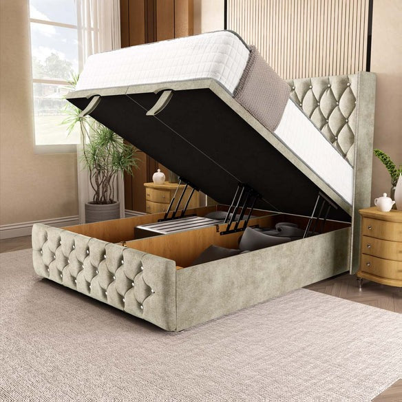 Luxor Ottoman Divan Bed - Almond Coniston