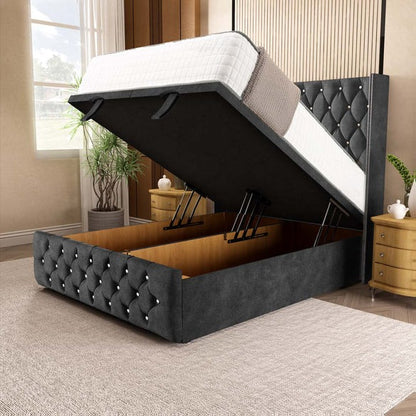 Luxor Ottoman Divan Bed - Charcoal Coniston