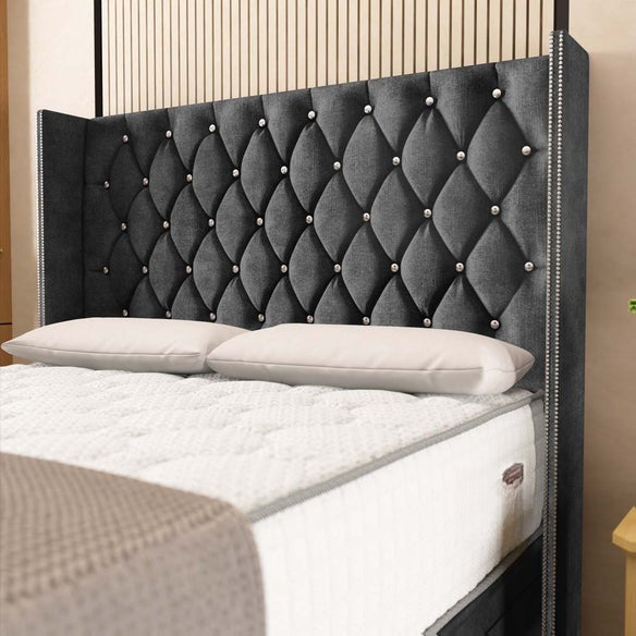 Luxor Ottoman Divan Bed - Charcoal Coniston