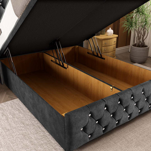 Luxor Ottoman Divan Bed - Charcoal Coniston
