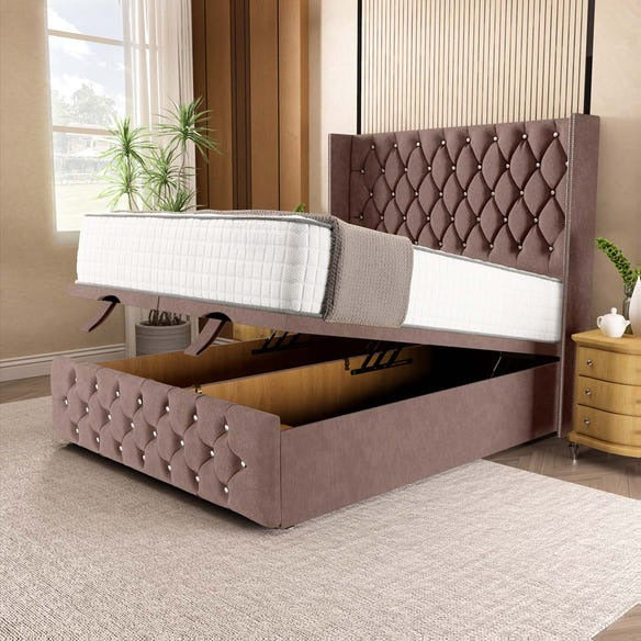Luxor Ottoman Divan Bed - Mauve Naples