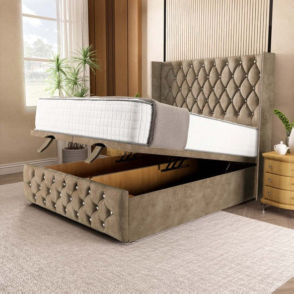Luxor Ottoman Divan Bed - Mink Coniston