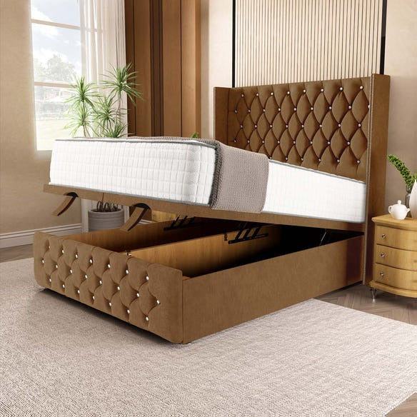 Luxor Ottoman Divan Bed - Mink Naples
