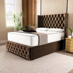 Luxor Ottoman Divan Bed - Mocca Plush Velvet