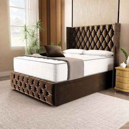 Luxor Ottoman Divan Bed - Mocca Plush Velvet
