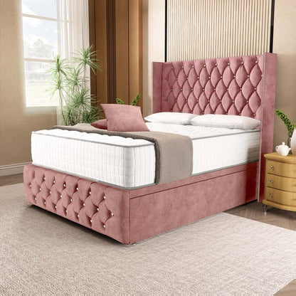 Luxor Ottoman Divan Bed - Pink Coniston