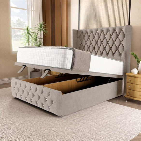 Luxor Ottoman Divan Bed - Seal Grey Naples