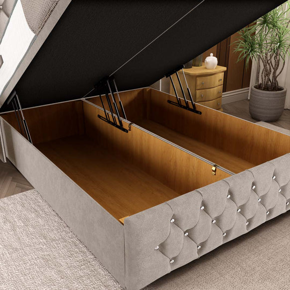 Luxor Ottoman Divan Bed - Seal Grey Naples