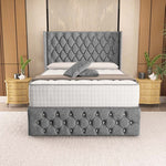 Luxor Ottoman Divan Bed - Silver Chenille