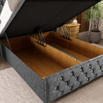 Luxor Ottoman Divan Bed - Silver Chenille