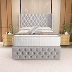 Luxor Ottoman Divan Bed - Silver Plush Velvet