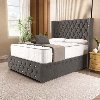Luxor Ottoman Divan Bed - Slate Grey Naples