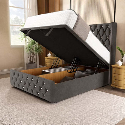 Luxor Ottoman Divan Bed - Slate Grey Naples
