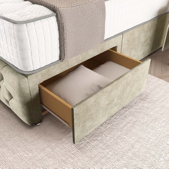 Luxor Wingback Divan Bed - Almond Coniston