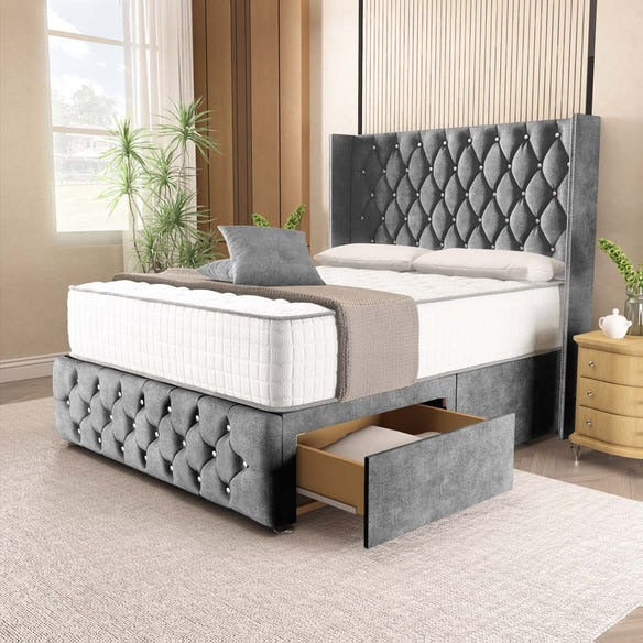 Luxor Wingback Divan Bed - Armour Coniston