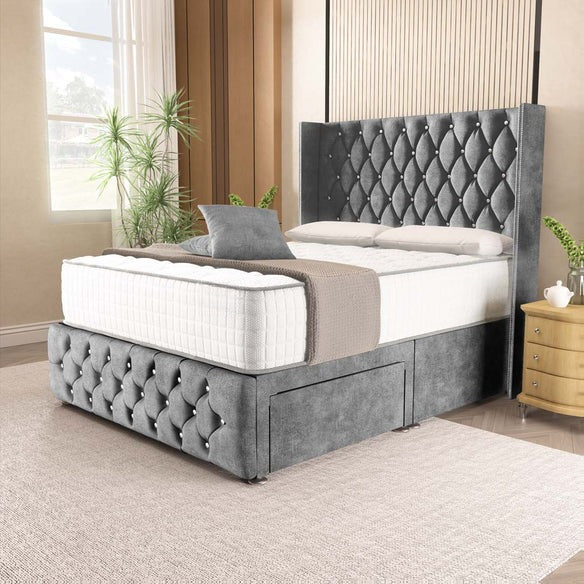 Luxor Wingback Divan Bed - Armour Coniston