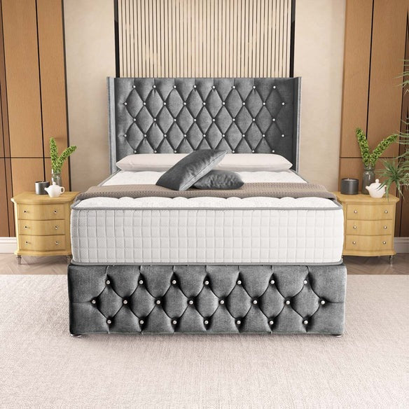 Luxor Wingback Divan Bed - Armour Coniston