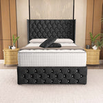 Luxor Wingback Divan Bed - Black Chenille