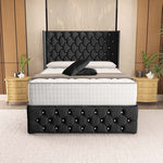 Luxor Wingback Divan Bed - Black Naples