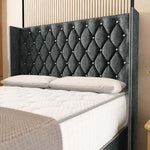 Luxor Wingback Divan Bed - Charcoal Chenille