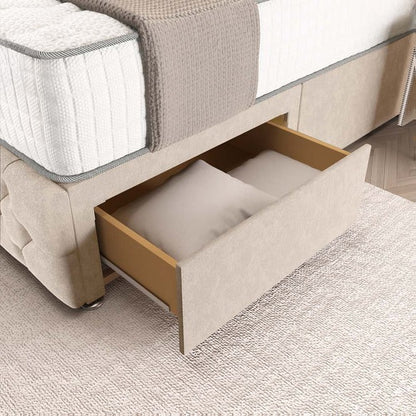Luxor Wingback Divan Bed - Cream Naples