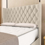 Luxor Wingback Divan Bed - Cream Plush Velvet