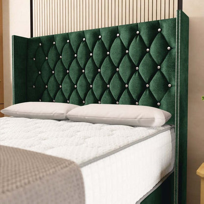 Luxor Wingback Divan Bed - Emerald Coniston