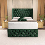 Luxor Wingback Divan Bed - Emerald Coniston