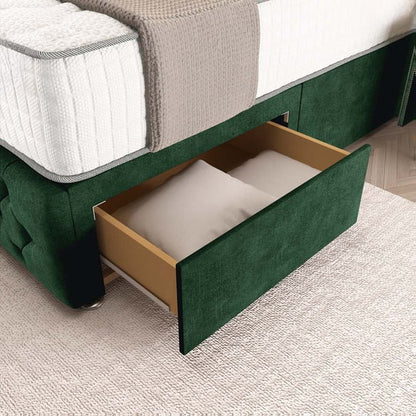 Luxor Wingback Divan Bed - Emerald Coniston