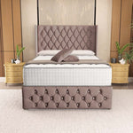 Luxor Wingback Divan Bed - Mauve Naples