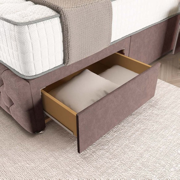 Luxor Wingback Divan Bed - Mauve Naples
