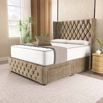 Luxor Wingback Divan Bed - Mink Coniston