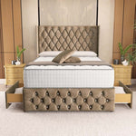 Luxor Wingback Divan Bed - Mink Coniston