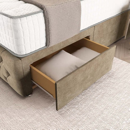 Luxor Wingback Divan Bed - Mink Coniston
