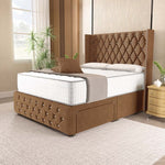 Luxor Wingback Divan Bed - Mink Naples