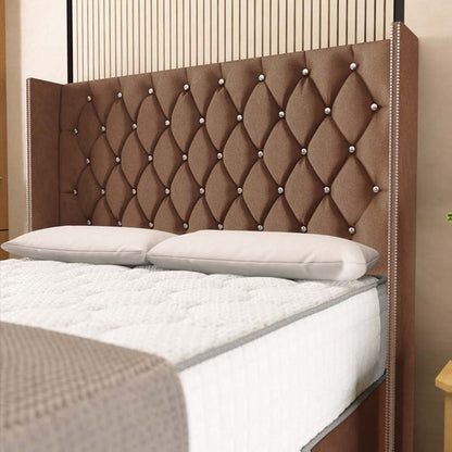 Luxor Wingback Divan Bed - Mink Naples