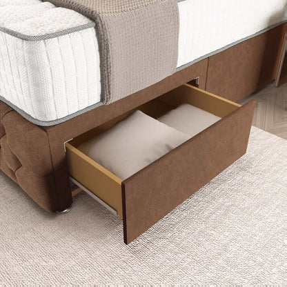 Luxor Wingback Divan Bed - Mink Naples