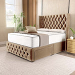 Luxor Wingback Divan Bed - Mink Plush Velvet